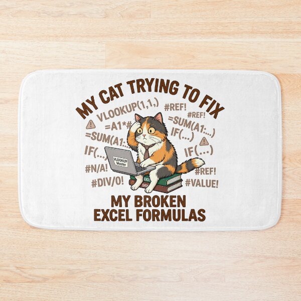 Item preview, My Cat Trying To Fix My Broken Excel Formulas Funny Office designed and sold by spreadsheetcafe.
