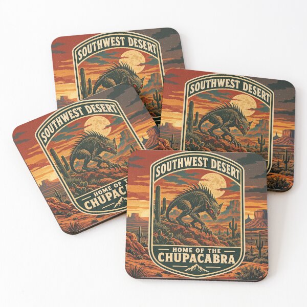 Item preview, Vintage Chupacabra Cryptid - Southwest Desert Retro Poster designed and sold by ElNiro.