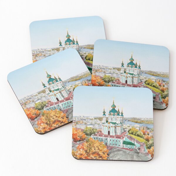Item preview, Kyiv Ukraine Wall Art – St. Andrew’s Church Cityscape Painting designed and sold by POSTERIOCREW.