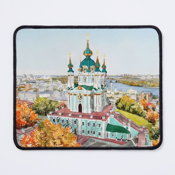 Item preview, Kyiv Ukraine Wall Art – St. Andrew’s Church Cityscape Painting designed and sold by POSTERIOCREW.