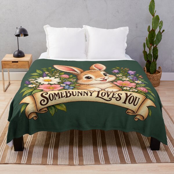 Item preview, Somebunny Loves You – Sweet Bunny & Meadow Flowers designed and sold by thirtyonestars.