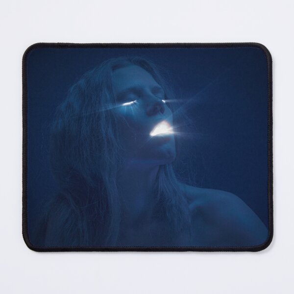 Item preview, Surreal Portrait of Woman with Glowing Light Beams from Eyes and Mouth designed and sold by Vizerskaya.