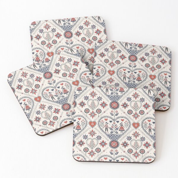 Item preview, Nordic Heart Rosette & Floral Stars | Scandinavian Valentine Design designed and sold by Shuga-Design.
