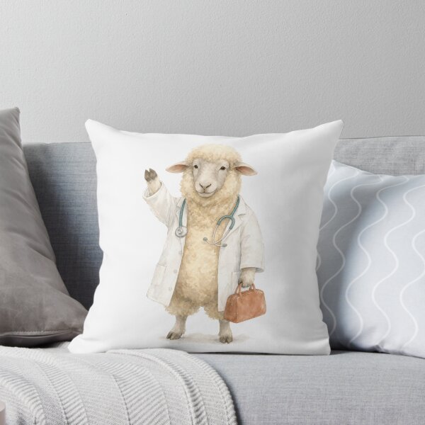 Item preview, Sheep Doctor With Stethoscope Watercolor designed and sold by DoodleMenagerie.