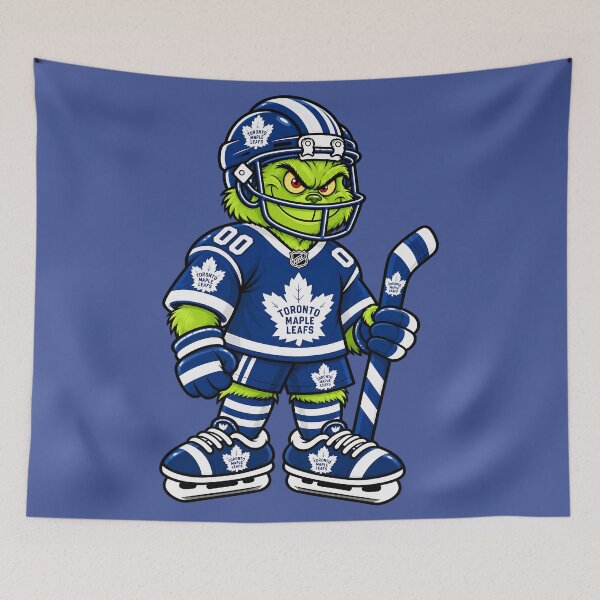 Item preview, Toronto Maple Leafs Team Funny Grinch Ice Hockey Player designed and sold by Noelle Gordon.