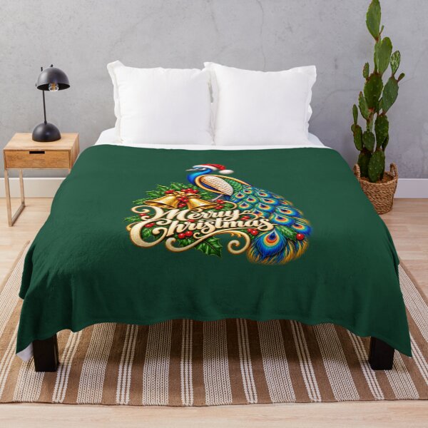 Item preview, Royal Peacock Christmas – Santa Hat Celebration designed and sold by annenambiro.