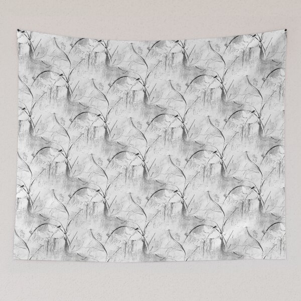 Item preview, Impressionistic Bird Flower Garden in White designed and sold by Artistestella.
