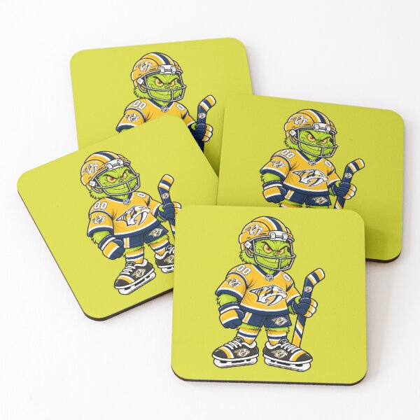 Item preview, Nashville Predators Team Funny Grinch Ice Hockey Player designed and sold by Noelle Gordon.