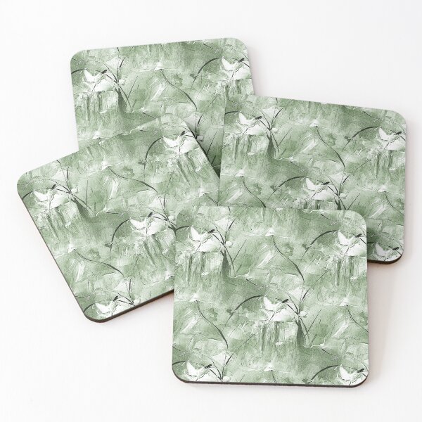 Item preview, Impressionistic Bird Flower Garden in Green designed and sold by Artistestella.