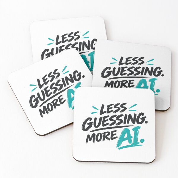 Item preview, Less Guessing More AI – Funny Artificial Intelligence Quote, AI Lover Typography Design designed and sold by The Happiness Market .