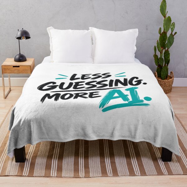 Item preview, Less Guessing More AI – Funny Artificial Intelligence Quote, AI Lover Typography Design designed and sold by The Happiness Market .