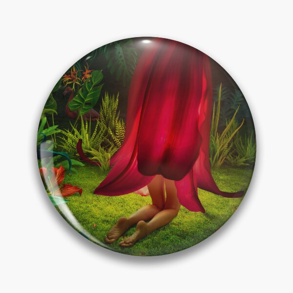Item preview, Surreal Kneeling Figure Covered by Giant Red Flower in Jungle designed and sold by Vizerskaya.