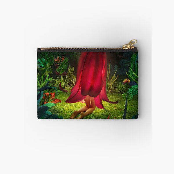 Item preview, Surreal Kneeling Figure Covered by Giant Red Flower in Jungle designed and sold by Vizerskaya.