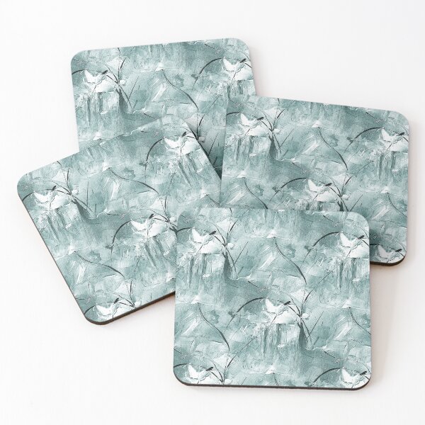 Item preview, Impressionistic Bird Flower Garden in Teal designed and sold by Artistestella.