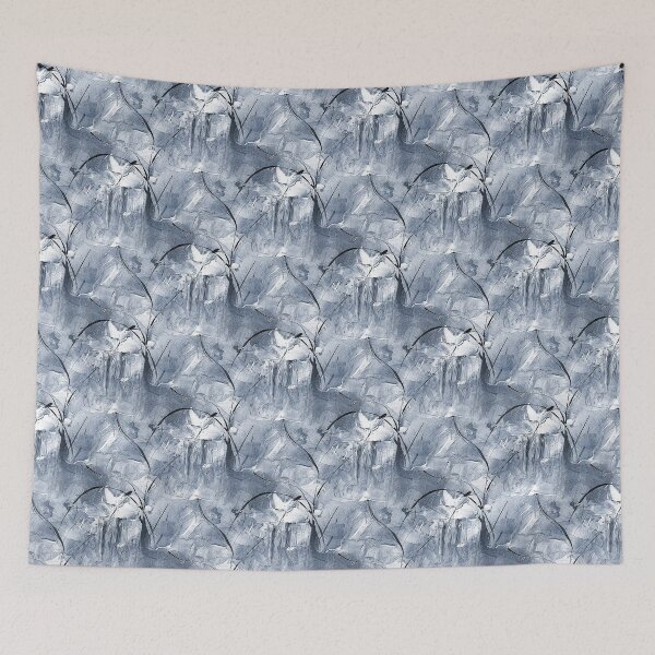Item preview, Impressionistic Bird Flower Garden in Blue designed and sold by Artistestella.