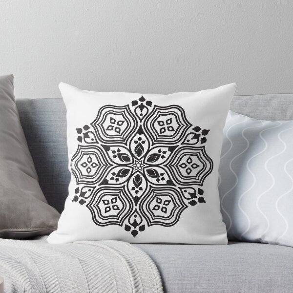 Item preview, Vibrant Multicolored Geometric Islamic Mandala Vector Motif-Black and White designed and sold by GrafecShop.