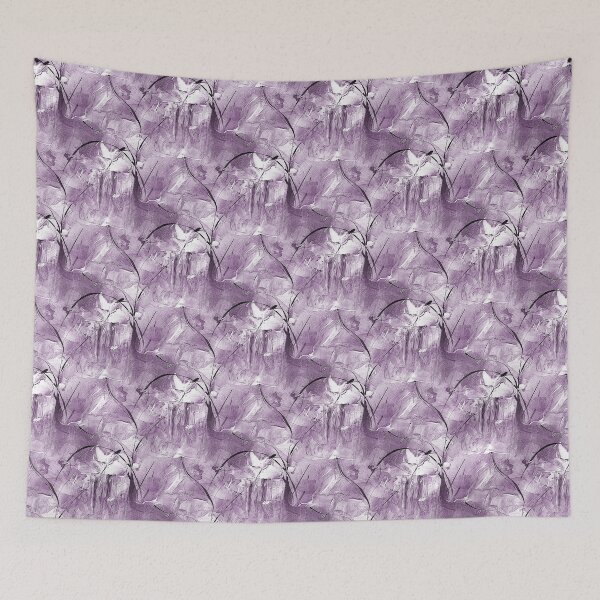 Item preview, Impressionistic Bird Flower Garden in Mauve designed and sold by Artistestella.