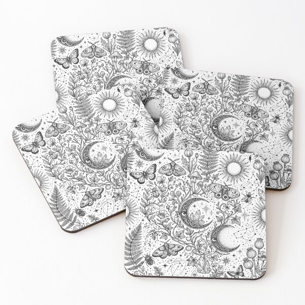 Item preview, Celestial Celestial Moon Sun Line Art designed and sold by naragon4289.