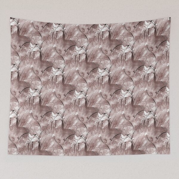 Item preview, Impressionistic Bird Flower Garden in Maroon designed and sold by Artistestella.