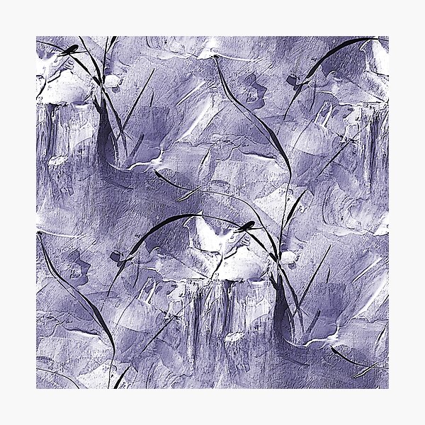 Item preview, Impressionistic Bird Flower Garden in Purple designed and sold by Artistestella.