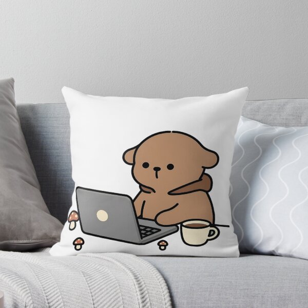 Item preview, Cozy Bear Coding On Laptop Cottagecore Study designed and sold by CosyCush.