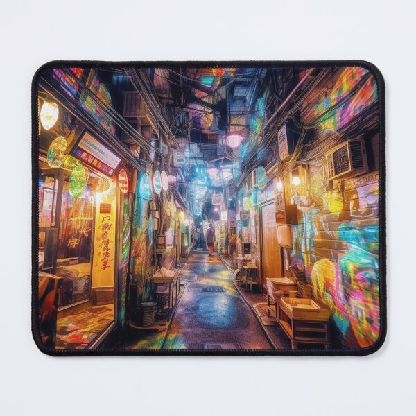 Item preview, Rainbow Neon Tokyo Alley At Night designed and sold by MongLongStudio.