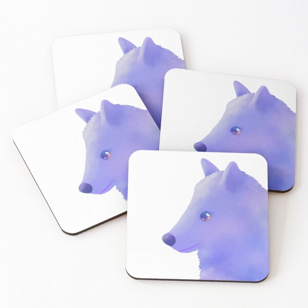 Item preview, Cute Purple Watercolor Wolf Portrait Illustration designed and sold by tammist.