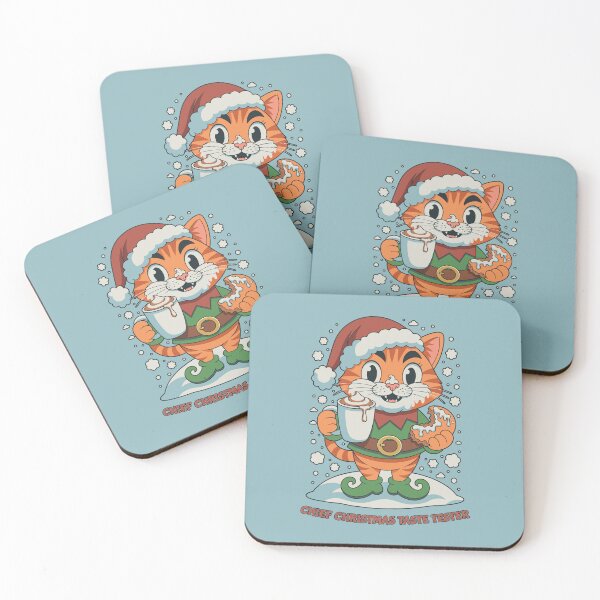 Item preview, Chief Christmas Taste Tester – Cute Kawaii Elf Cat with Hot Cocoa & Donut designed and sold by Drawings Project.