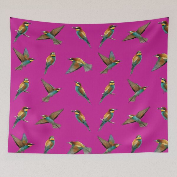 Item preview, European Bee-eater – Bird Pattern on Magenta designed and sold by Helt-enkelt.