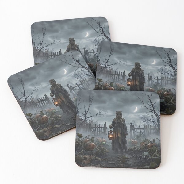 Item preview, Creepy Burlap Sack Figure in Haunted Pumpkin Patch – Dark Folk Horror Halloween Aesthetic designed and sold by TeeBeeDesigns.