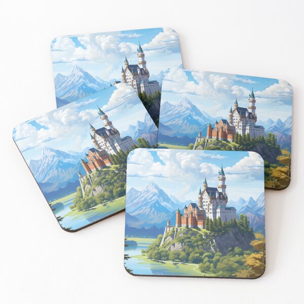 Item preview, Neuschwanstein Castle Germany Mountain Watercolor designed and sold by Anuchartl.