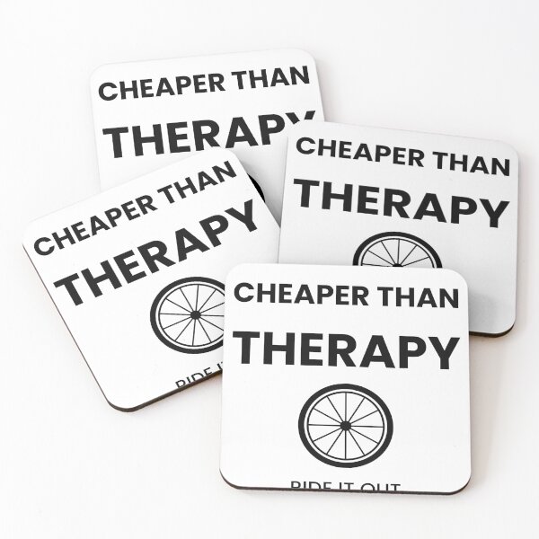 Item preview, Cheaper Than Therapy Funny Cycling Motorcycle Ride It Out Minimalist Design designed and sold by MAC Studio Wear.