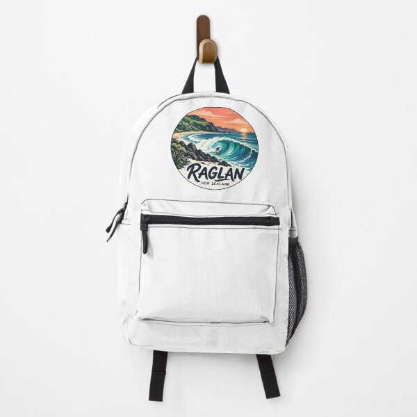 Item preview, Raglan New Zealand: Surfing – Vintage Barrel Wave Sunset Art designed and sold by CircinusStore.