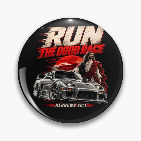 Item preview, Run the Good Race – Hebrews 12:1 Christian Racing Car Jesus Faith Design designed and sold by PosiMCreations.