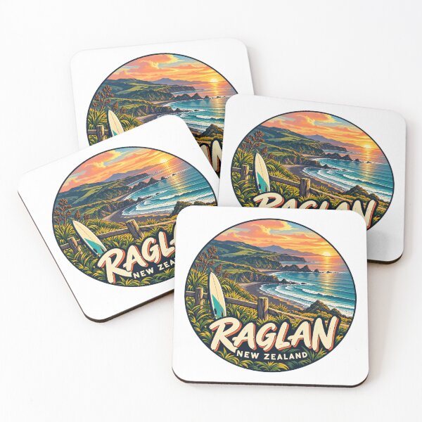 Item preview, Raglan New Zealand: Coastal Sunset – Vintage Surf designed and sold by CircinusStore.