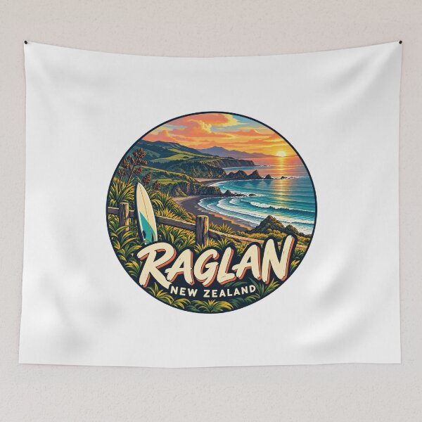 Item preview, Raglan New Zealand: Coastal Sunset – Vintage Surf designed and sold by CircinusStore.