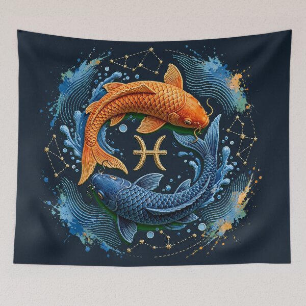 Item preview,  Pisces Zodiac Constellation Clay Texture Illustration designed and sold by  One City Two Children Studio.