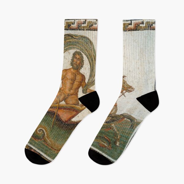 Item preview, Neptune Roman Mosaic Ancient Sea God designed and sold by Retr0Tshirts.