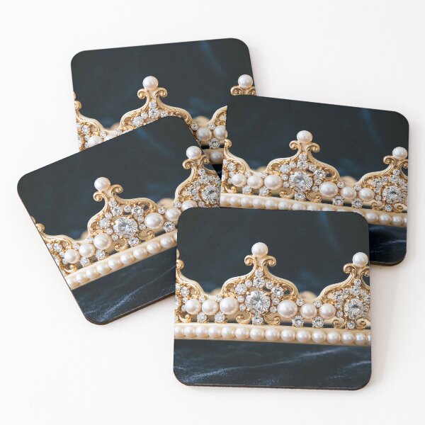 Item preview, Elegant Pearl and Diamond Gold Crown on Velvet designed and sold by MFMart.