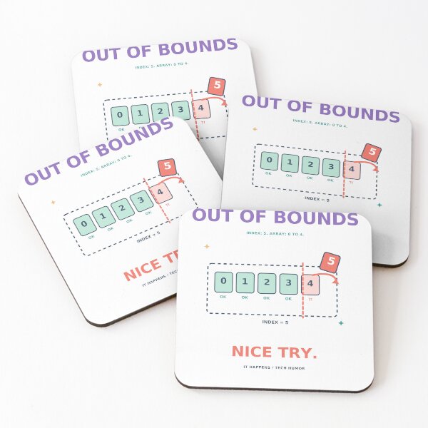 Item preview, Out of Bounds Nice Try - Funny Array Index Programming designed and sold by Ink and Wink.