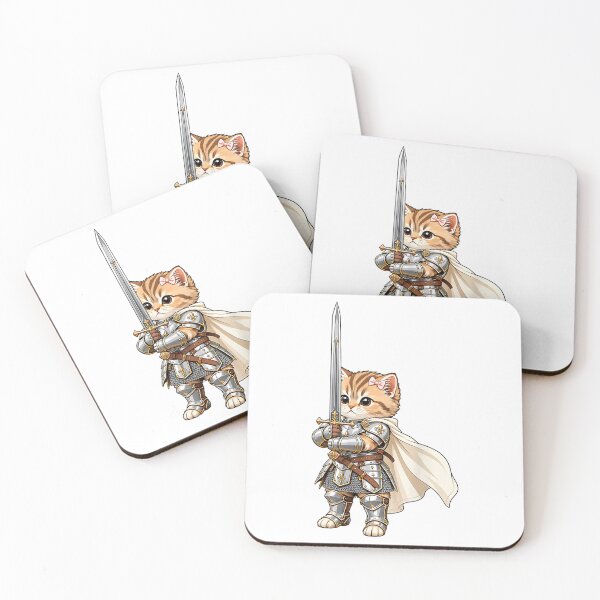 Item preview, Cute Kitten with Sword Funny Cat Knight Meme  designed and sold by BallatonMetha.