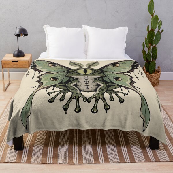 Item preview, Goth Cyclops Frog Luna Moth Dark Cottagecore Illustration designed and sold by BrownHorse90s.