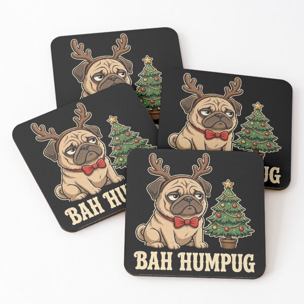 Item preview, Bah Humpug — Grumpy Pug Reindeer Antlers Funny Christmas Shirt designed and sold by Snacks and sarcasm .