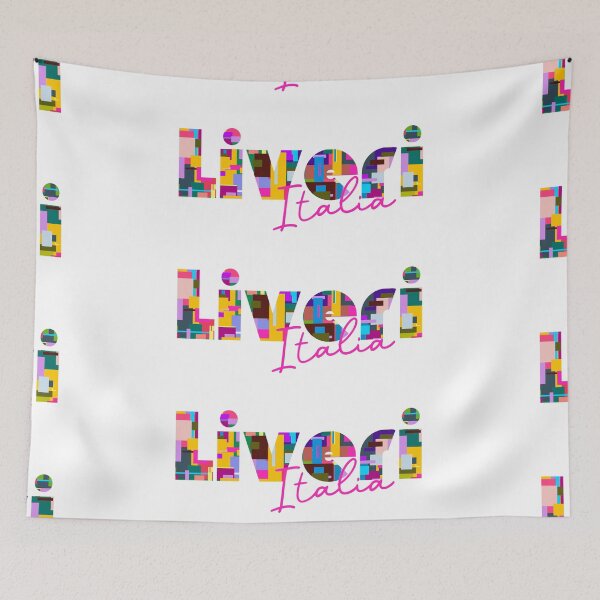 Item preview, Liveri, Napoli, Italy, Italia, colorful typography design for travellers designed and sold by Wanderful-roads.