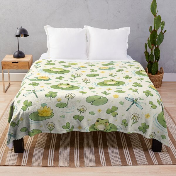 Item preview, Cute Frogs on Lily Pads Seamless Pattern designed and sold by Haji Kamora.