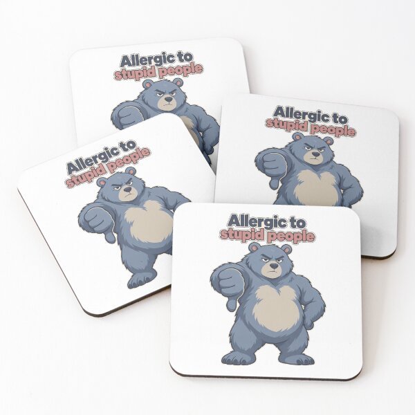 Item preview, Grumpy Blue Bear – Allergic to Stupid People designed and sold by the-dovlat.