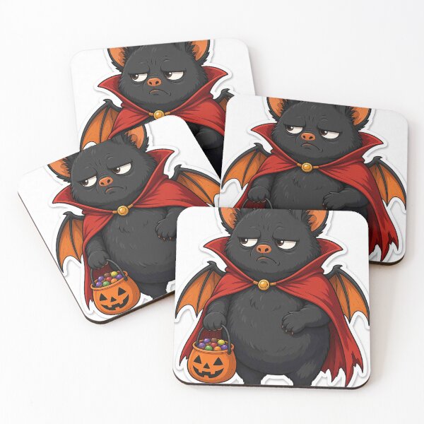 Item preview, Funny Grumpy Bat in Tiny Vampire Cape  designed and sold by MFMart.