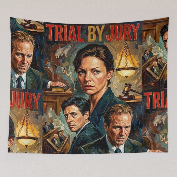 Item preview, Trial by Jury Legal Thriller Fine Art Tribute designed and sold by Art's Diner.