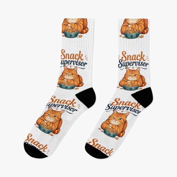 Item preview, Orange Tabby Cat – Snack Supervisor designed and sold by PurrBloom Studio.