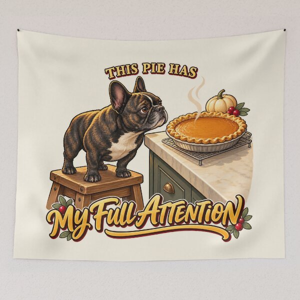 Item preview, Thanksgiving Dog Frenchie Pumpkin Pie Humor designed and sold by MythicCotton.